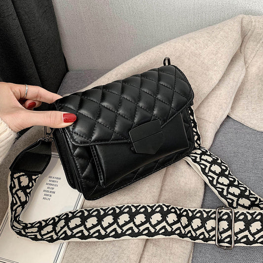 Women Elegant Solid Color Crossbody Quilted Bag