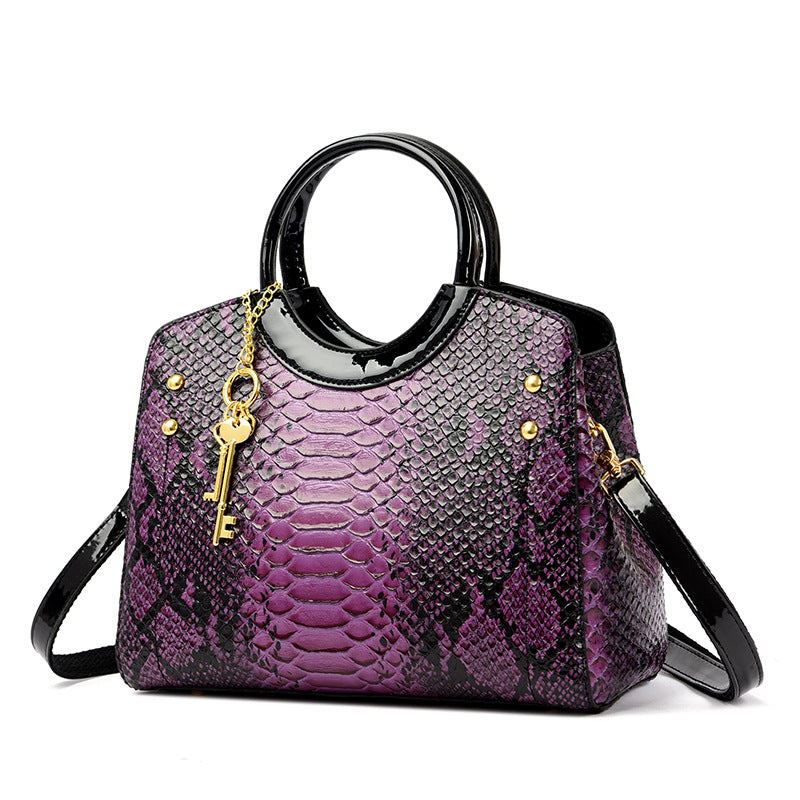 Women Fashion Casual Serpentine Printed Handbag