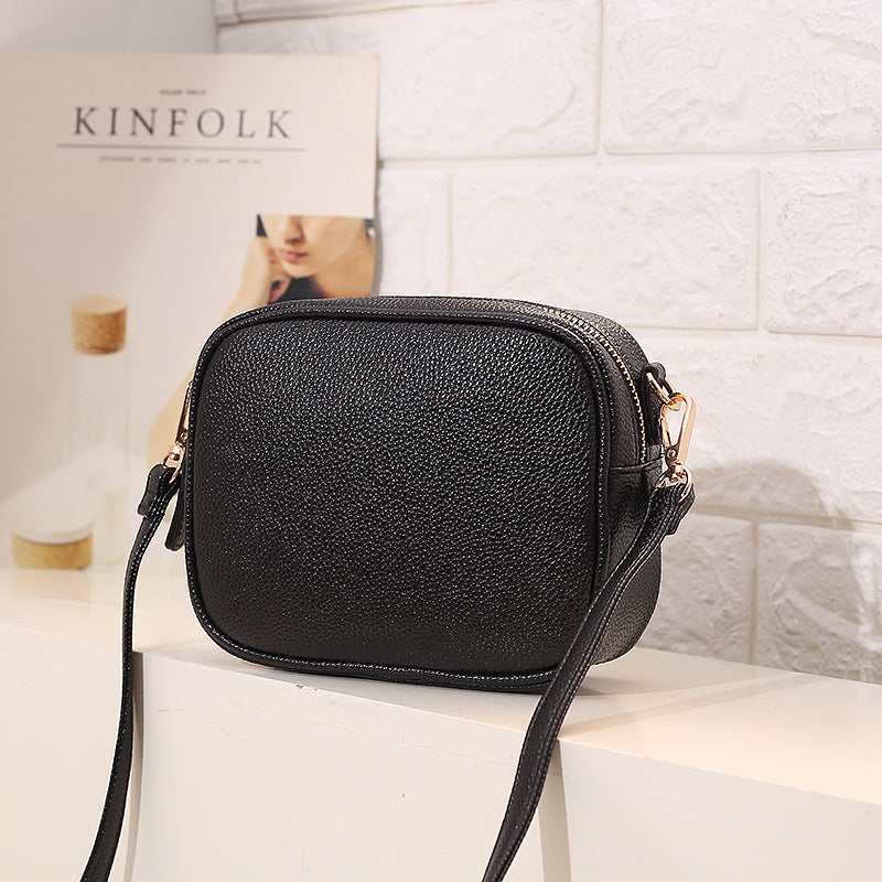 Women Fashion Casual Solid Color Pu Square Crossbody Bag