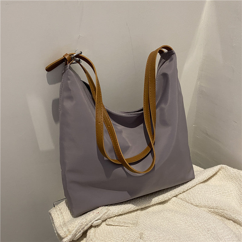 Women'S Fashion Solid Color Underarm Bag Oxford Cloth Soft Casual Shoulder Bag