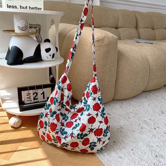 Casual Printed Large Capacity Shoulder Shopping Bag