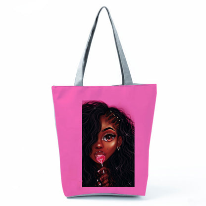Women'S Cool Girl Print One Shoulder Shopping Bag