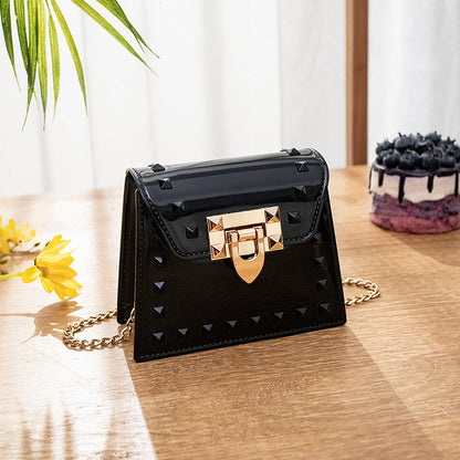 Women Fashion Rivet Chain Messenger Mini Bag