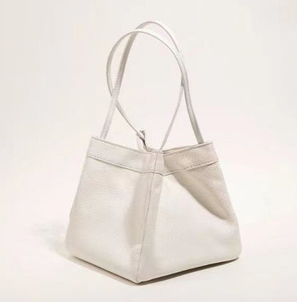 Women Fashion Casual PU Mini Solid Color Clutch Bucket Bag