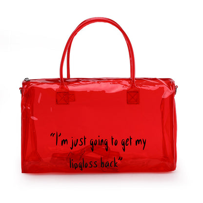 Fashion Transparent Candy Color Large Capacity Portable Travelling Plastic Bag