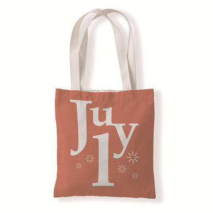 Women Fashion Creative Color Letter Month Canvas Tote Bag