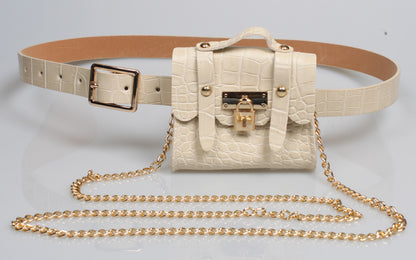 Women Fashion Waist Bag Belt Metal Chain Vintage Belt Bag