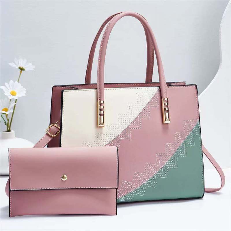 Women'S Fashion Color Block Mother Bag Handbag