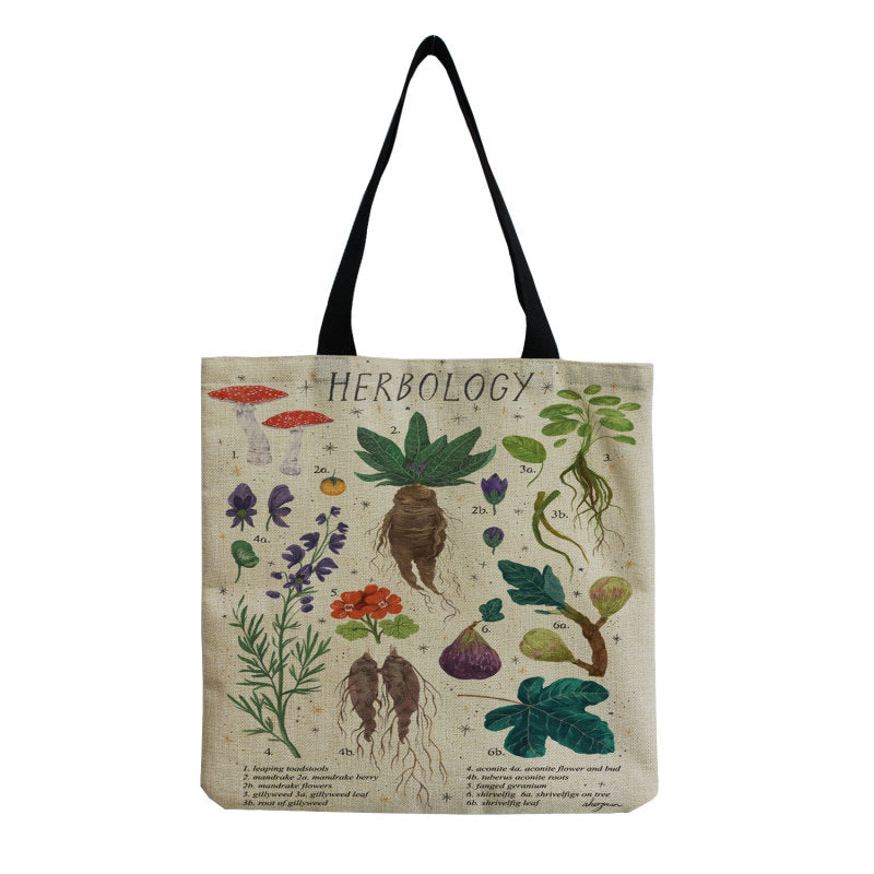 Women'S Creative Large Capacity Portable Mushroom Print Shopping Bag