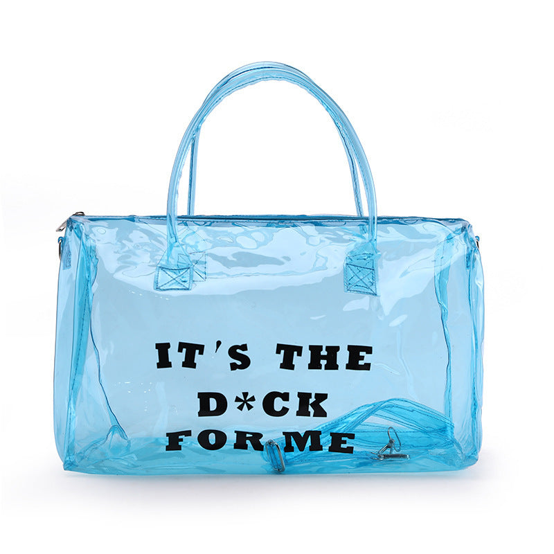 Fashion Transparent Candy Color Large Capacity Portable Travelling Plastic Bag