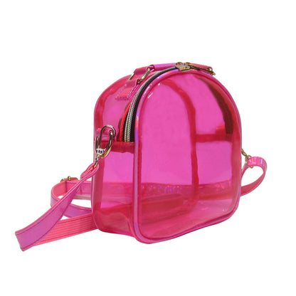 Sac à bandoulière en PU transparent pour femme, design laser 