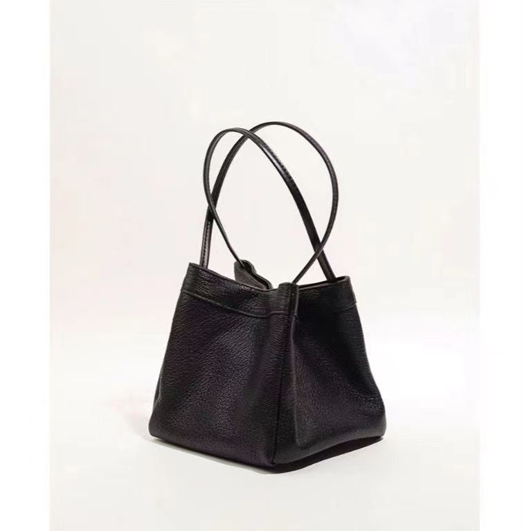 Women Fashion Casual PU Mini Solid Color Clutch Bucket Bag