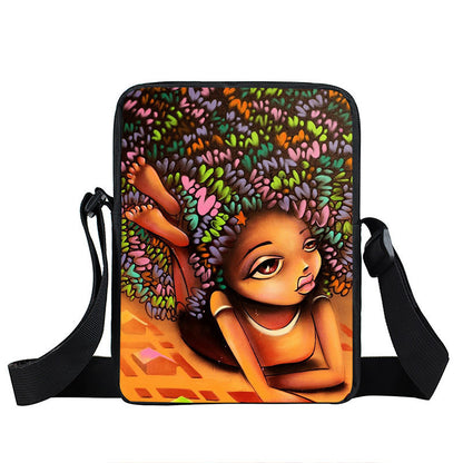 Creative Fashion Polyester Cartoon Girl Print Shoulder Bag