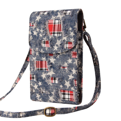 Women Fashion Multifunctional Crossbody Vertical Retro Mini One Shoulder Crocodile Pattern Coin Purse