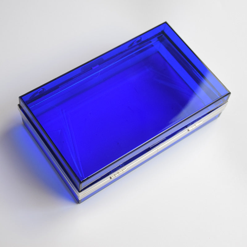 Women Transparent Clear Acrylic Bag Chain Dinner Party Small Square Bag