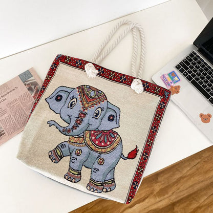 Sac à bandoulière brodé vintage de grande capacité 