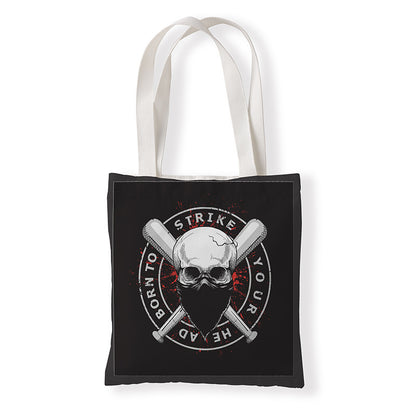 Women Fashion Horror Graphic Printed Canvas Tote Bag