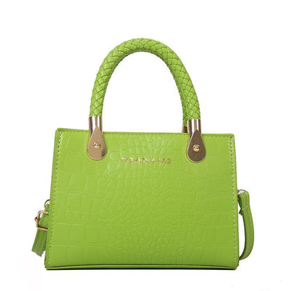 Sac à main à bandoulière tendance de grande capacité, couleur unie, imprimé pierre 