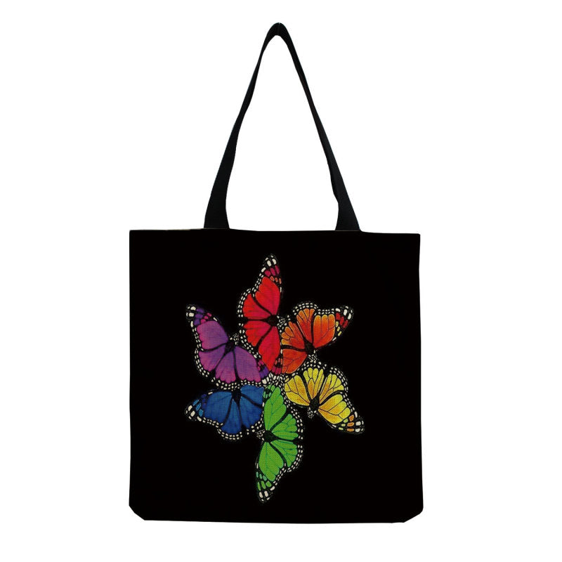 Women'S Multifunctional Large Capacity Butterfly Print Shopping Bag