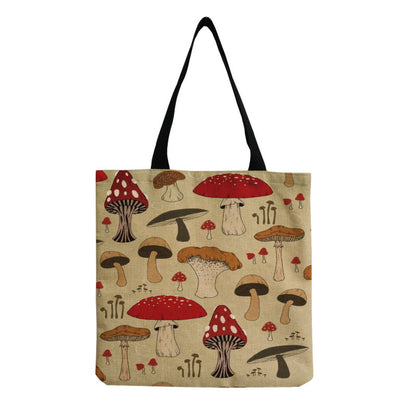 Women'S Creative Large Capacity Portable Mushroom Print Shopping Bag