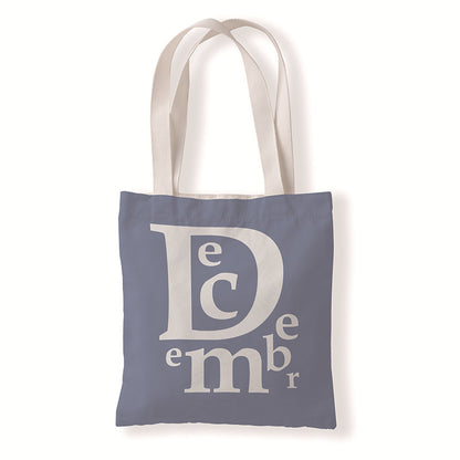 Women Fashion Creative Color Letter Month Canvas Tote Bag