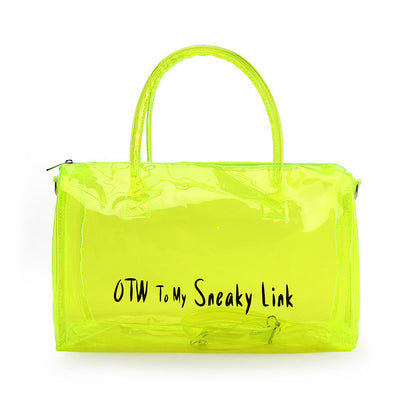Fashion Transparent Candy Color Large Capacity Portable Travelling Plastic Bag