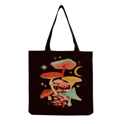 Women'S Creative Large Capacity Portable Mushroom Print Shopping Bag