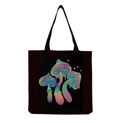 Women'S Creative Large Capacity Portable Mushroom Print Shopping Bag