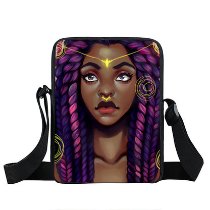 Creative Fashion Polyester Cartoon Girl Print Shoulder Bag