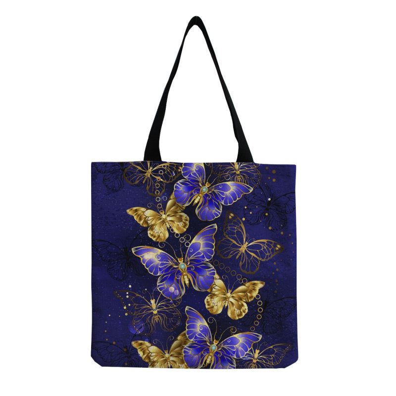 Women'S Multifunctional Large Capacity Butterfly Print Shopping Bag