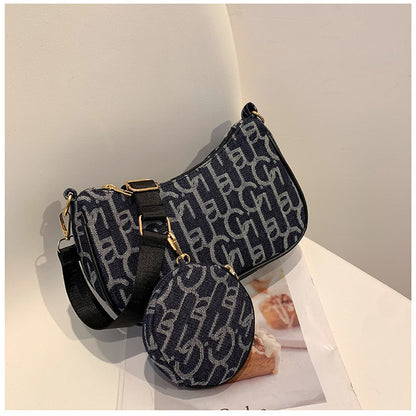 Women Fashion Vintage Suede Zebra Printed Crossbody Bag