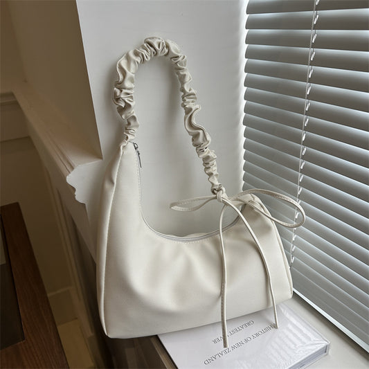 Sac à main plissé simple et tendance de couleur unie 