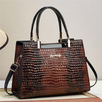 Women'S Stylish Snakeskin Embossed Large-Capacity Handbag