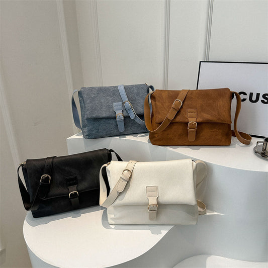 Sac à bandoulière carré à rabat en PU pour femme, grande capacité, tendance, été 