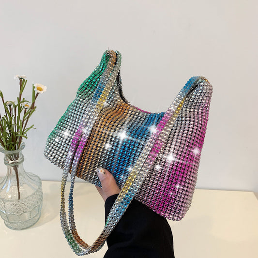 Sac à main décoratif à strass scintillants pour femme 