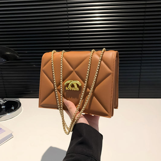 Women Fashion Square Diamond Chain Crossbody Bag