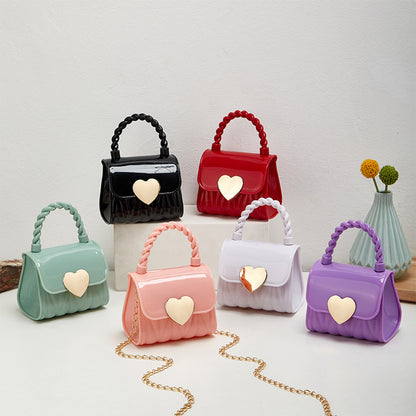 Mini sac messager tendance couleur unie avec cadenas pour femme 