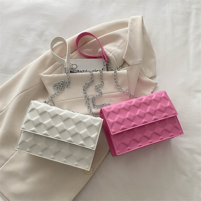 Sac à bandoulière carré simple de couleur unie 