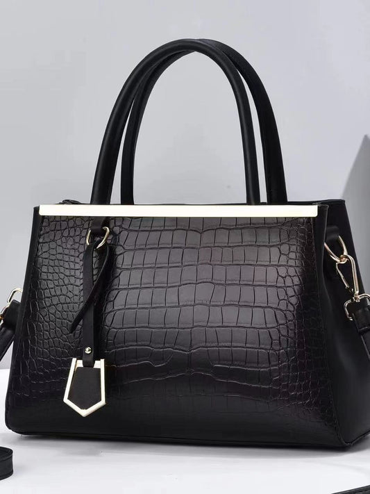 Sacs à main simples de grande capacité, couleur unie, imprimé crocodile 