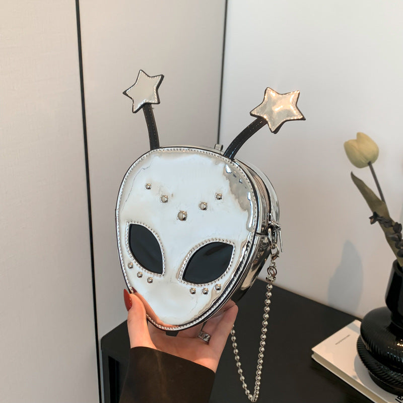 Sac bandoulière gothique créatif à rivets Alien