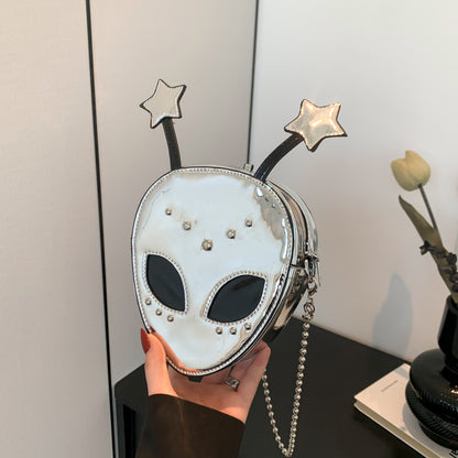 Sac bandoulière gothique créatif à rivets Alien