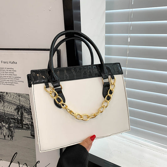 Women Fashion Casual Large Capacity Square Chain Handbag