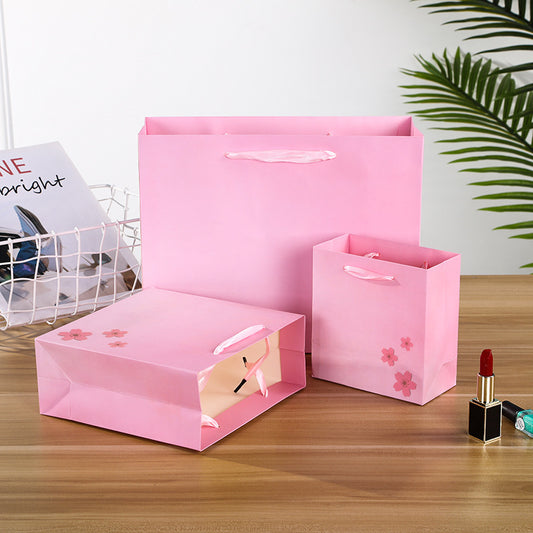 Sac d'emballage cadeau imprimé fleur rose tendance 