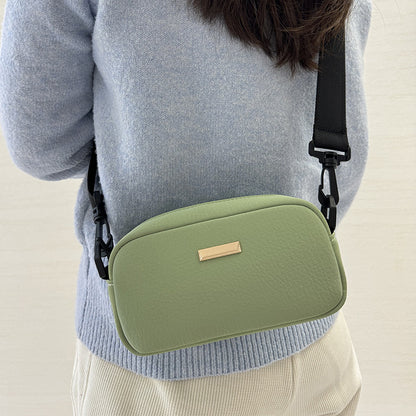 Women Fashionable Simple Solid Color Square PU Crossbody Bag