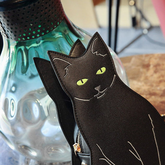 Sac bandoulière gothique créatif chat noir 