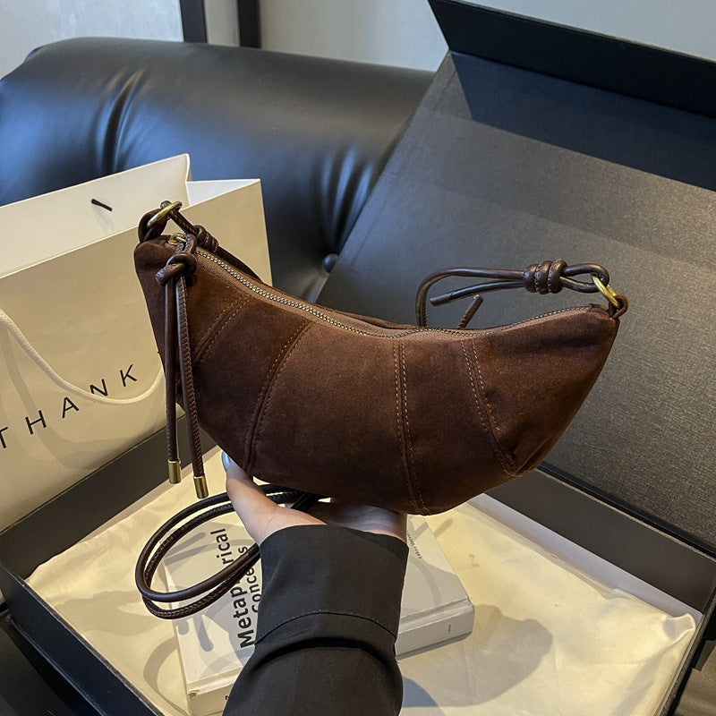 Sac à bandoulière rétro givré en forme de boulette pour femme, automne et hiver 