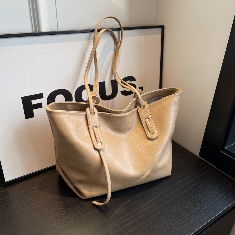 Women Fashionable Simple Large Capacity PU Tote Bag