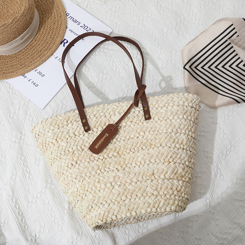 Women'S Fashion Vacation Straw Woven Tote Handbag