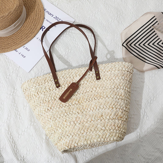 Women'S Fashion Vacation Straw Woven Tote Handbag