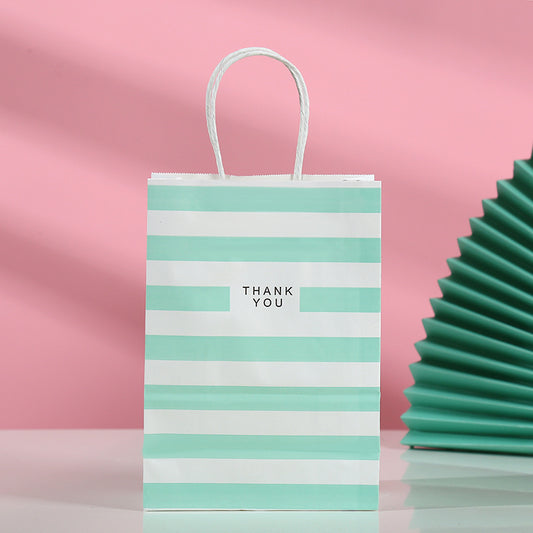 Kraft Stripe Print Shopper Tote Packaging Bag